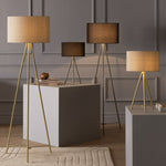Habitat Leone Brushed Tripod Floor Lamp - Chrome & Grey