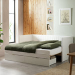 Axel Trundle Day Bed with 1 Drawer - White | Space-saving day bed