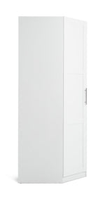 Munich Panelled Corner 1 Door Wardrobe - White ( B GRADE)