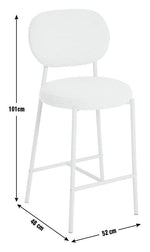 Habitat Orson Boucle Counter Bar Stool - White