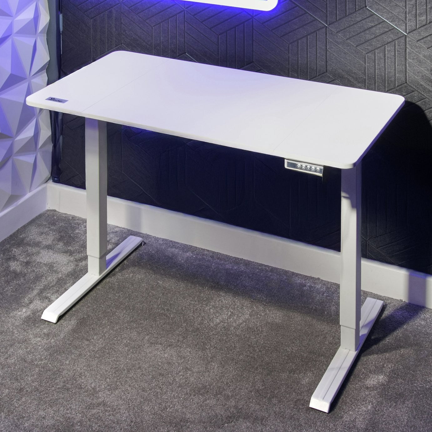 X Rocker Ascend Electric Height Adjustable Gaming Desk-White |Streamer Workspace