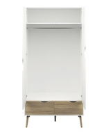 Tvilim Oslo 2 Door 2 Drawer Wardrobe - White and Oak (1085)