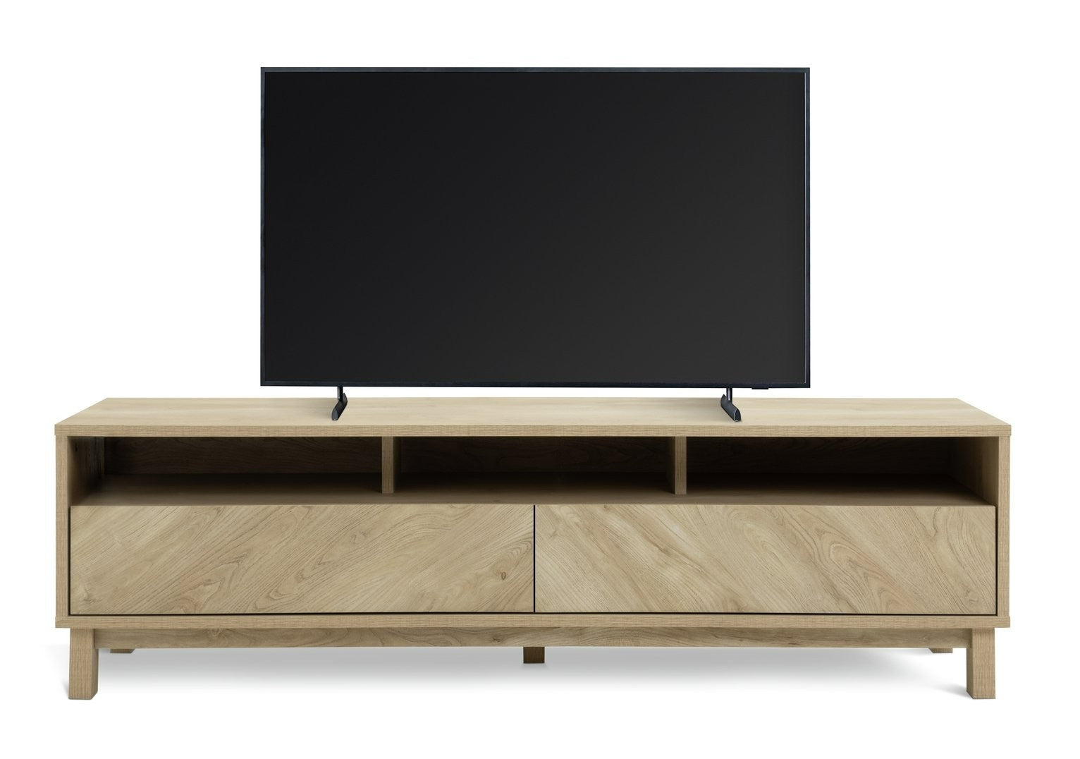 Fynn 2 Drawer TV Unit - Oak | Contemporary Media Furniture