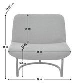 Oskar Fabric Accent Chair - Grey | Modern accent chair