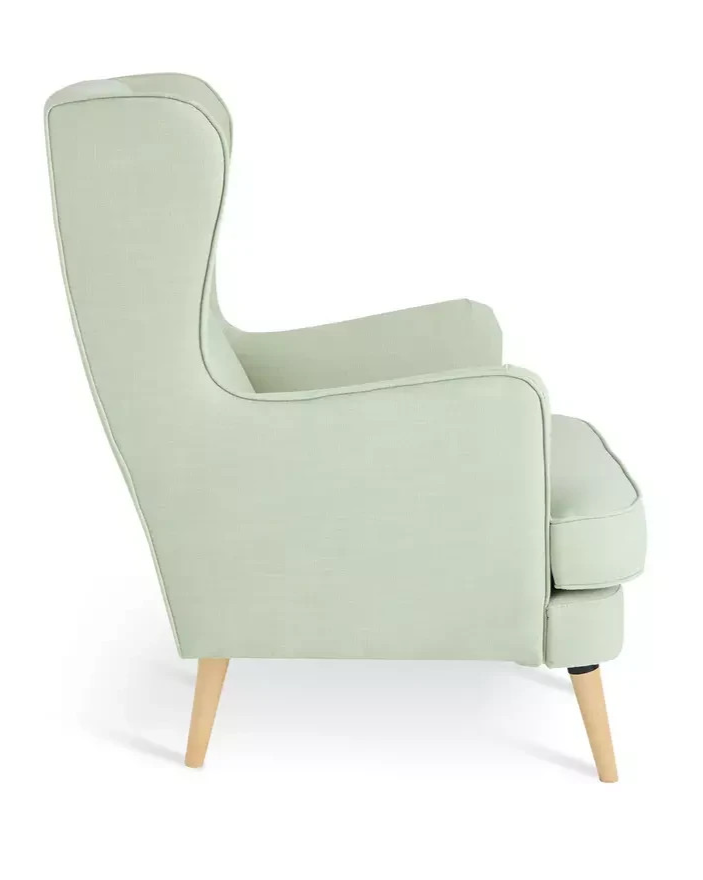 Callie Fabric Wingback Chair Green | Living Room Accent Armchair Furniture
