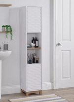 Zander Tallboy White | Tall Storage Cabinet Furniture Unit