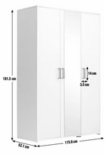 Oslo 3 Door Mirror Wardrobe - Black Oak Effect (B Grade)