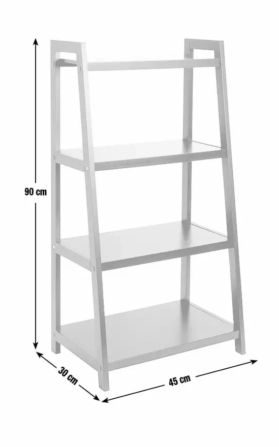 Home 4 Tier Bathroom Storage Shelving Unit Black | Freestanding Organiser Rack