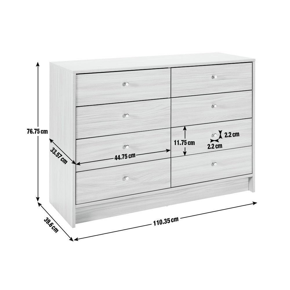 Home Malibu 8 Drawer Chest - Oak Effect | Smart Clothing Organization