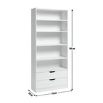 Compton 2 Drawer Bookcase - White | Space Saving Display Solution
