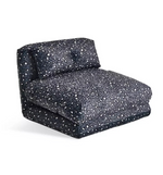 Lexi Single Fabric Chairbed Black Blue Convertible Sofa Guest Bed