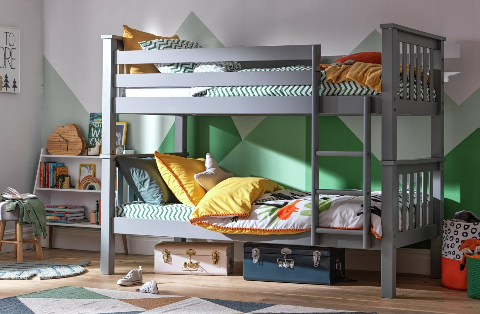 Heavy Duty Detachable Bunk Bed Frame - Grey | Durable bunk bed
