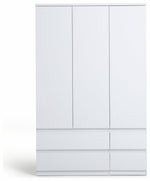 Home Jenson 3 Door 4 Drawer Wardrobe - White Gloss | Organized Living Space