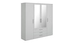 Brisbane 4 Door 3 Drawers Wardrobe - Grey ( B Grade )