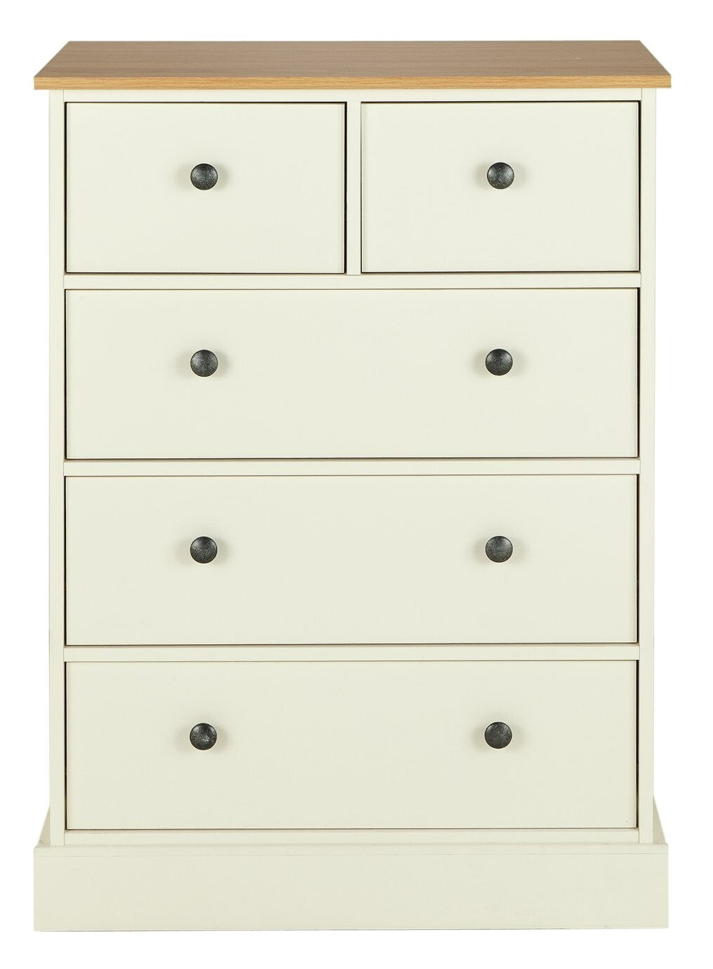 Kensington 5 Drawer Chest - Oak & Ivory