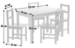 Raye Dining Table and 4 Chairs Set Wooden 118cm - Black For Dining Room Kitchen