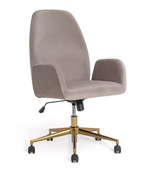 Clarice Velvet Office Chair Beige | Upholstered Desk Chair Home Office Furniture