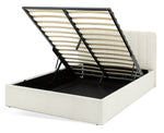 Home Pandora Small Double End Lift Ottoman Bed - Cream | lift-up storage bed
