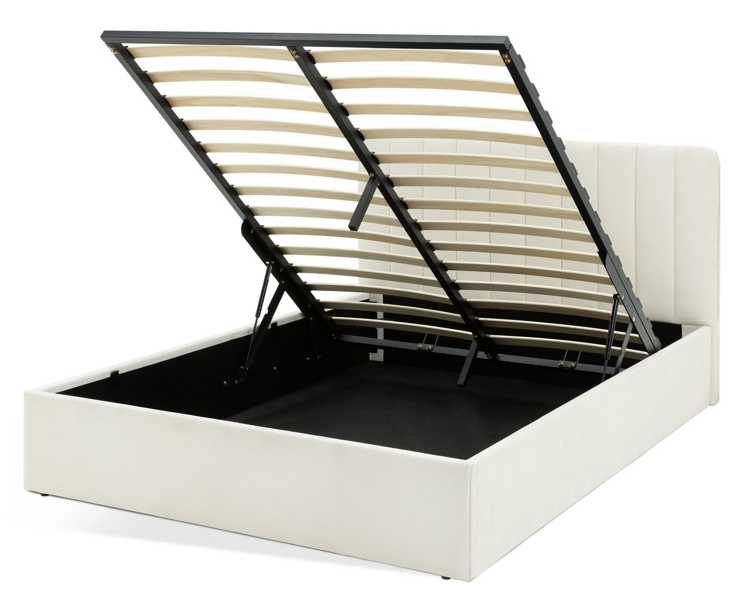 Home Pandora Small Double End Lift Ottoman Bed - Cream | lift-up storage bed