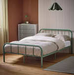 Home Charlie Small Double Bed Frame Sage Green | Metal Bedroom Furniture
