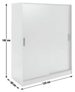 Nova 2 Door Sliding Wardrobe - White