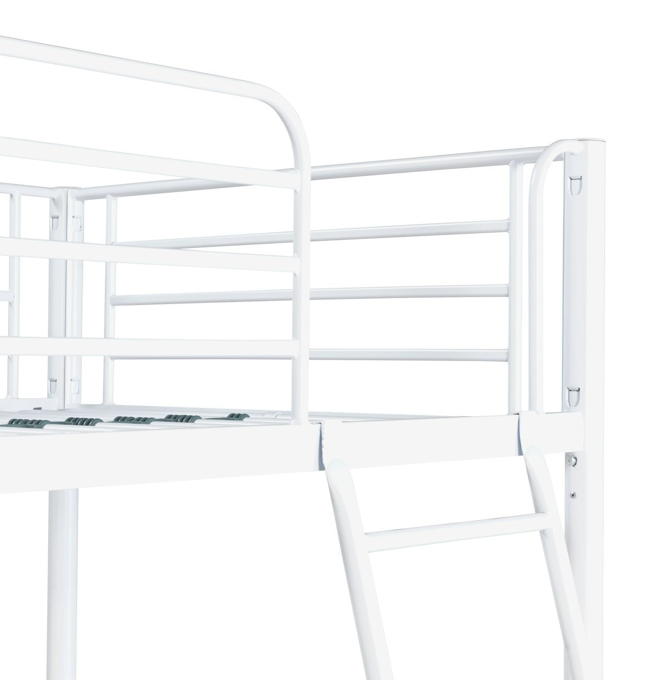 Home Riley High Sleeper Metal Bed Frame - White | Modern Teen Interior