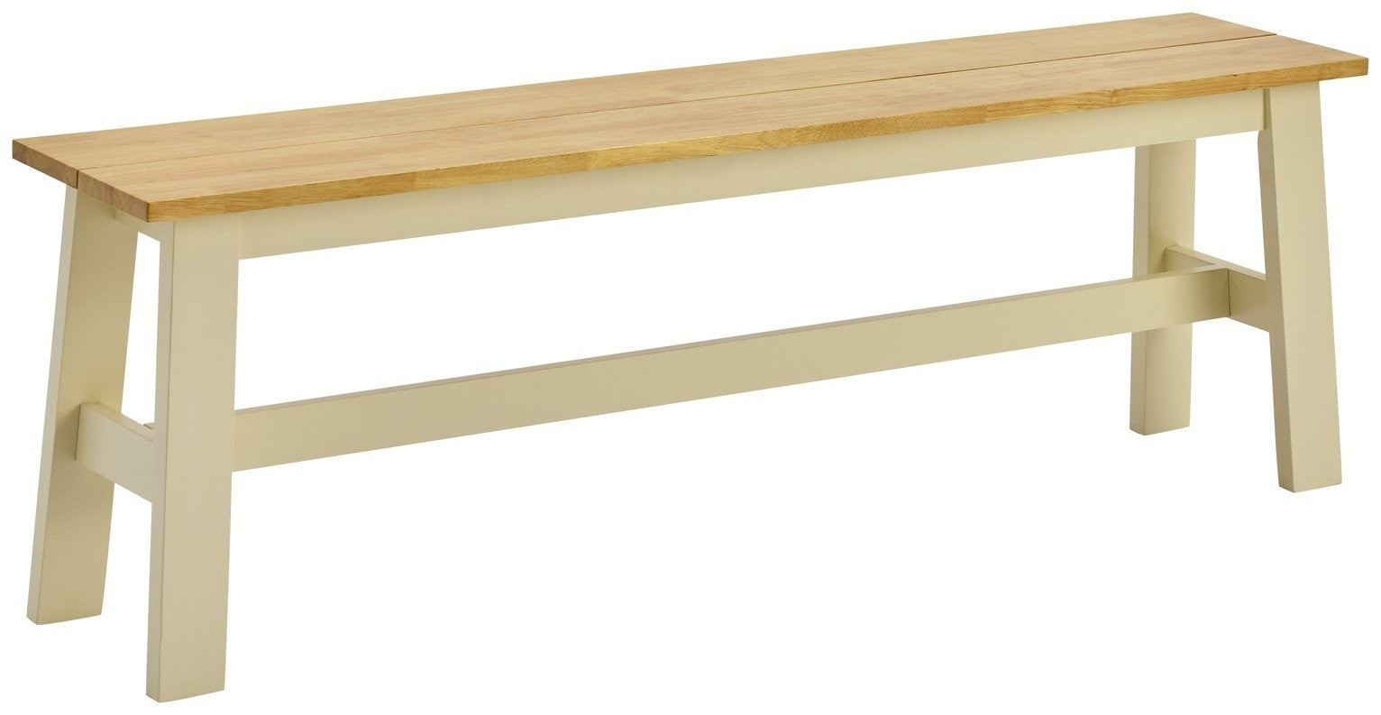 Chicago Solid Wood XL Dining Bench - Cream | Modern Kitchen Furniture