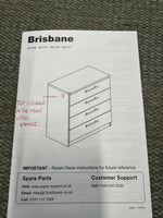 Home Brisbane 4 Drawer Chest White (B Grade 1029.)