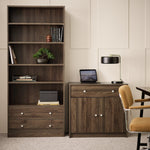 Home Maine 2 Drawer Bookcase - Walnut | Neat Accessory Storage