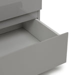 Home Jenson 2 Drawer Bedside Table - Gloss Grey | Sleek Minimalist Look