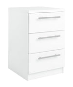 Brisbane 3 Drawer Bedside - White