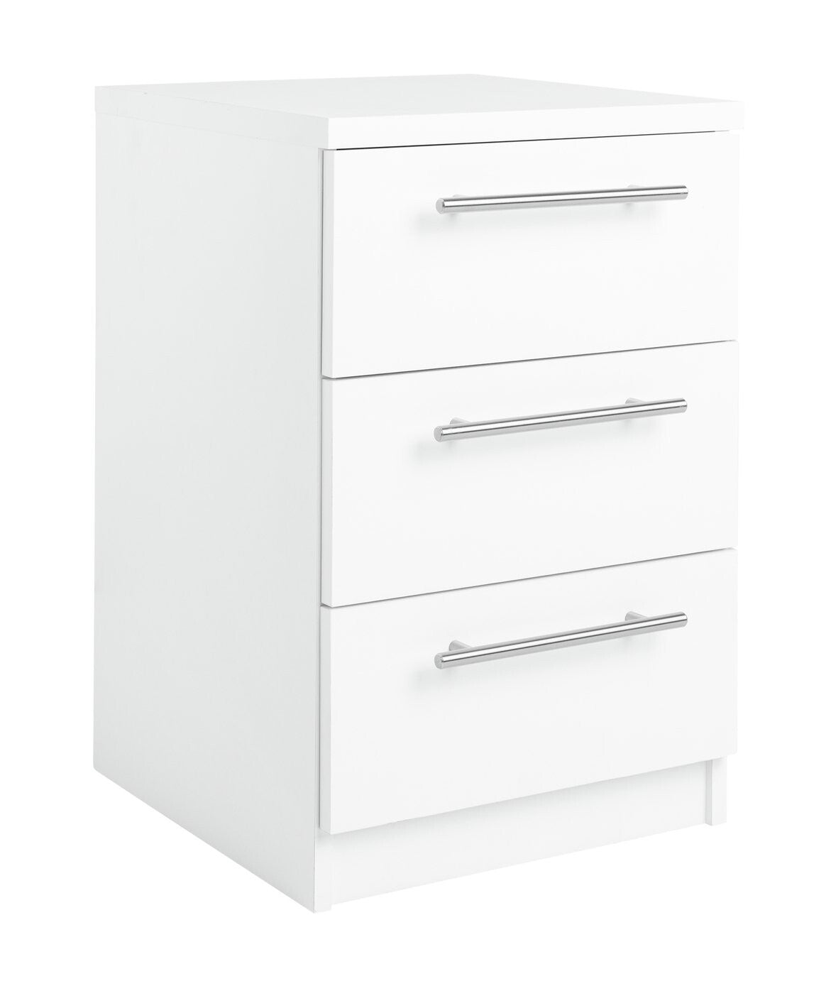 Brisbane 3 Drawer Bedside - White