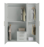 Home Brisbane 3 Door 3 Drawer Wardrobe – Grey | Sleek Neutral Aesthetic