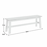 Chicago Solid Wood XL Dining Bench - Cream | Modern Kitchen Furniture