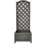 Straight Lattice Wooden Planter - Grey