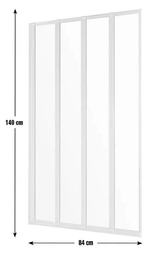 3mm 4 Fold Bath Screen Silver | Folding Shower Screen Toughened Glass Space