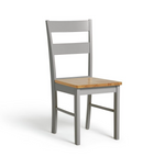 Chicago Solid Wood Table Bench & 2 Grey Chairs