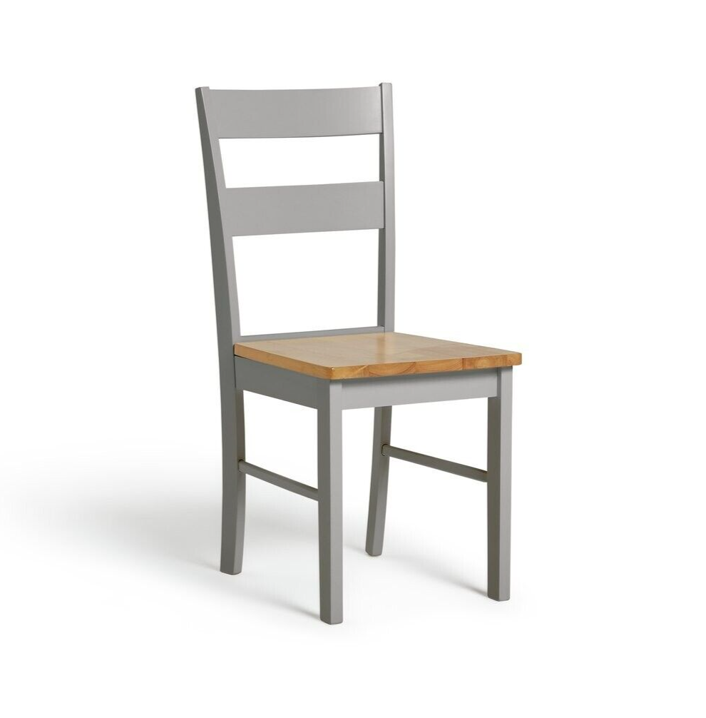 Chicago Solid Wood Table Bench & 2 Grey Chairs