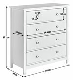 Brooklyn 4 Chest of Drawers - Grey | Organized Clothing Space