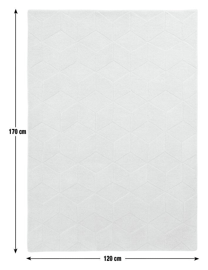 Habitat 60 Geo Carved Rug - 120x170cm - Natural