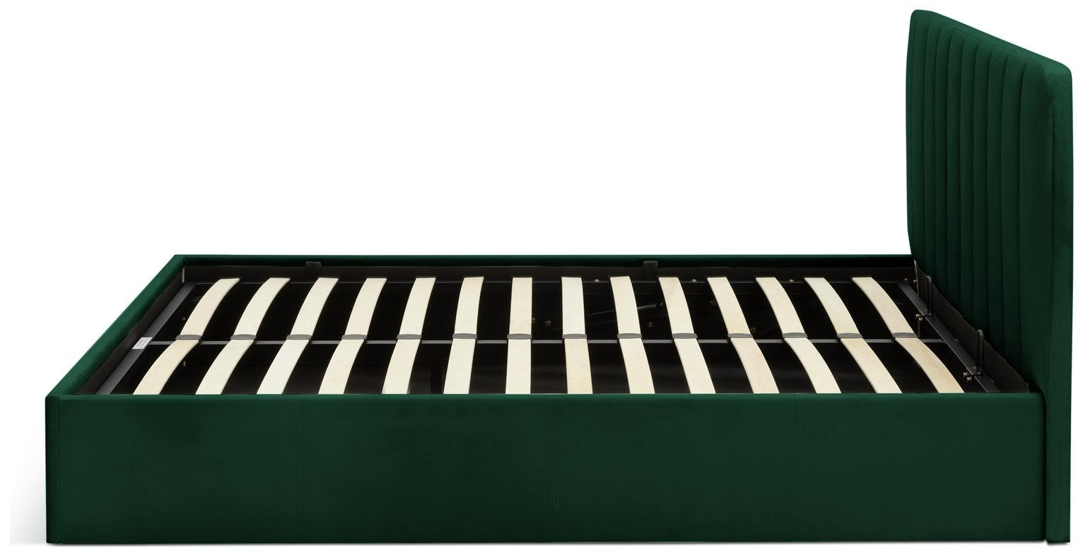Home Pandora Kingsize End Lift Ottoman Bed - Green | lift-up storage bed