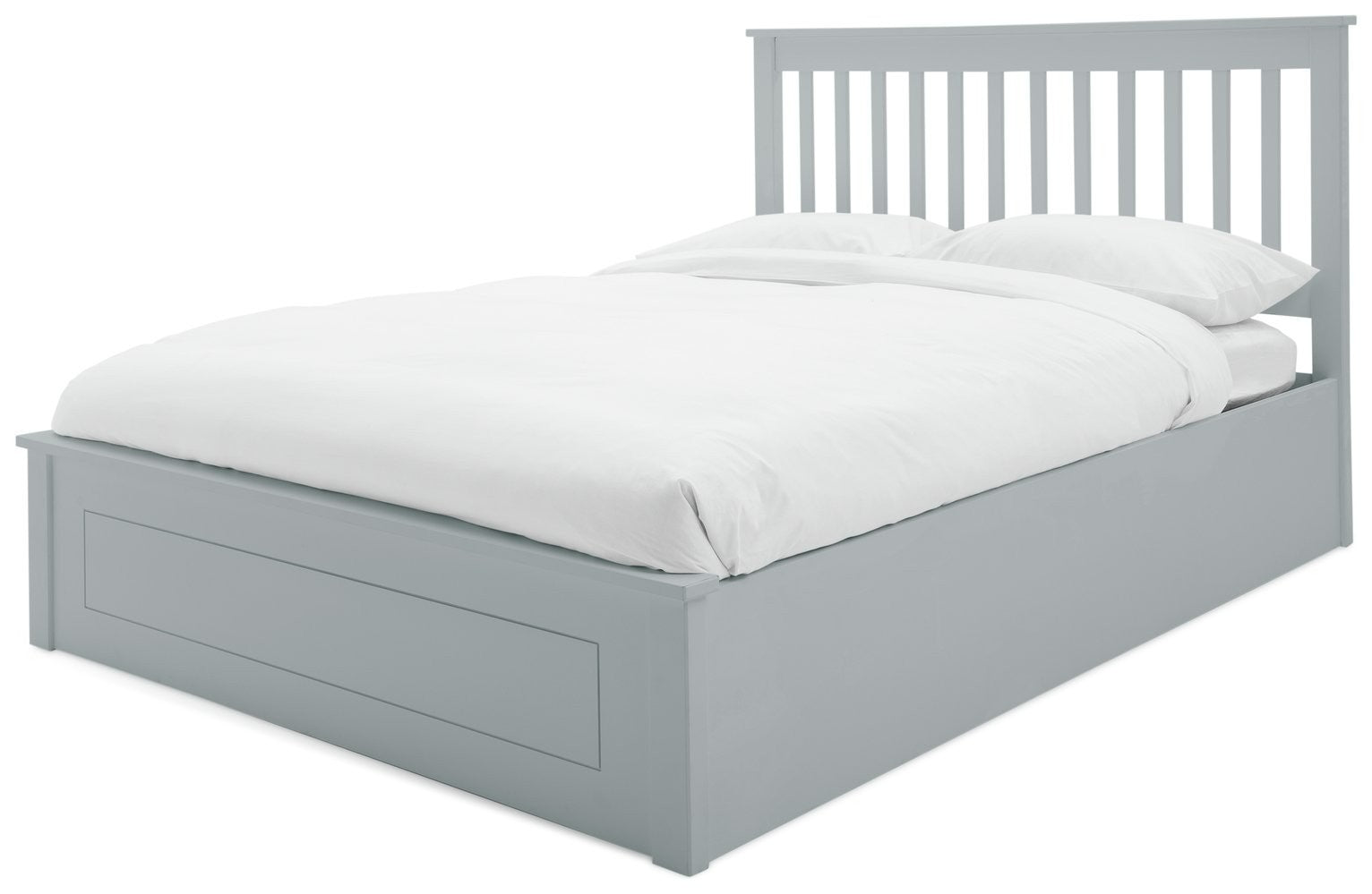 Home Aspley Small Double Wooden Ottoman Bed - Grey | Practical Lift Access