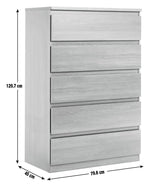 Habitat Jenson 5 Drawer Chest - Black Brown