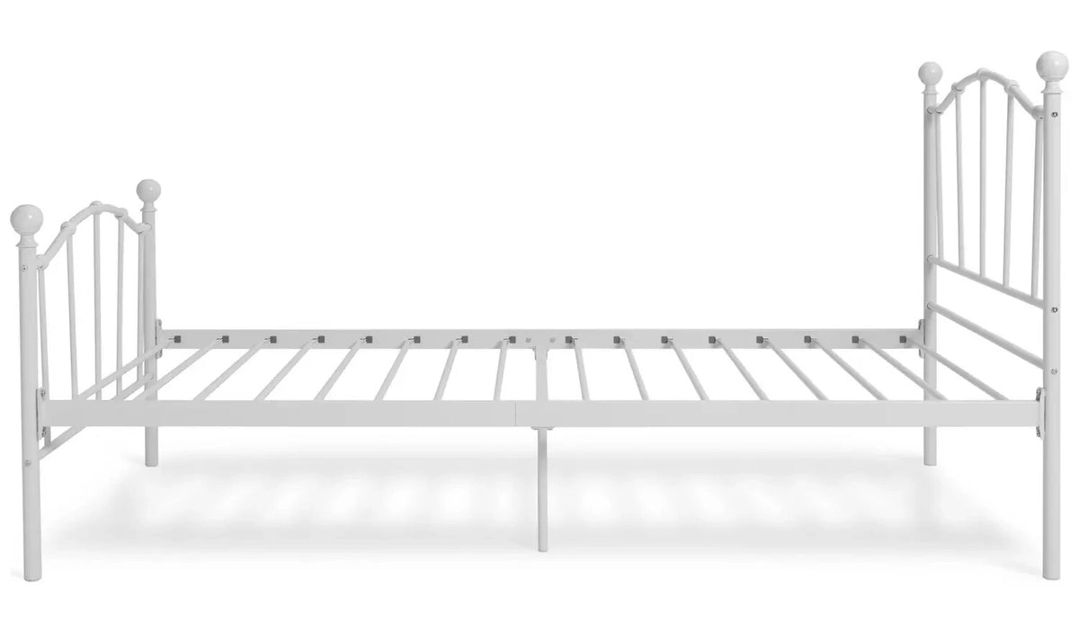 Fleur Single Metal Bed Frame - White | Modern Vintage Style Bedroom Furniture