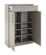 Brisbane 2 Door Shoe Storage Cabinet - Grey & Oak