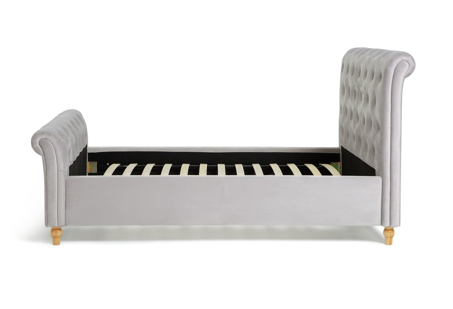Harrogate Kingsize Velvet Bed Frame - Silver | Luxury Bedroom Style