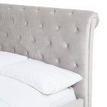 Harrogate Kingsize Velvet Bed Frame - Silver | Luxury Bedroom Style