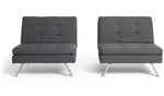Home Duo Fabric 2 Seater Clic Clac Sofa Bed - Charcoal ( B Grade 53563 - 53568 )
