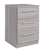 Brisbane 3 Drawer Bedside â€“ Grey Oak