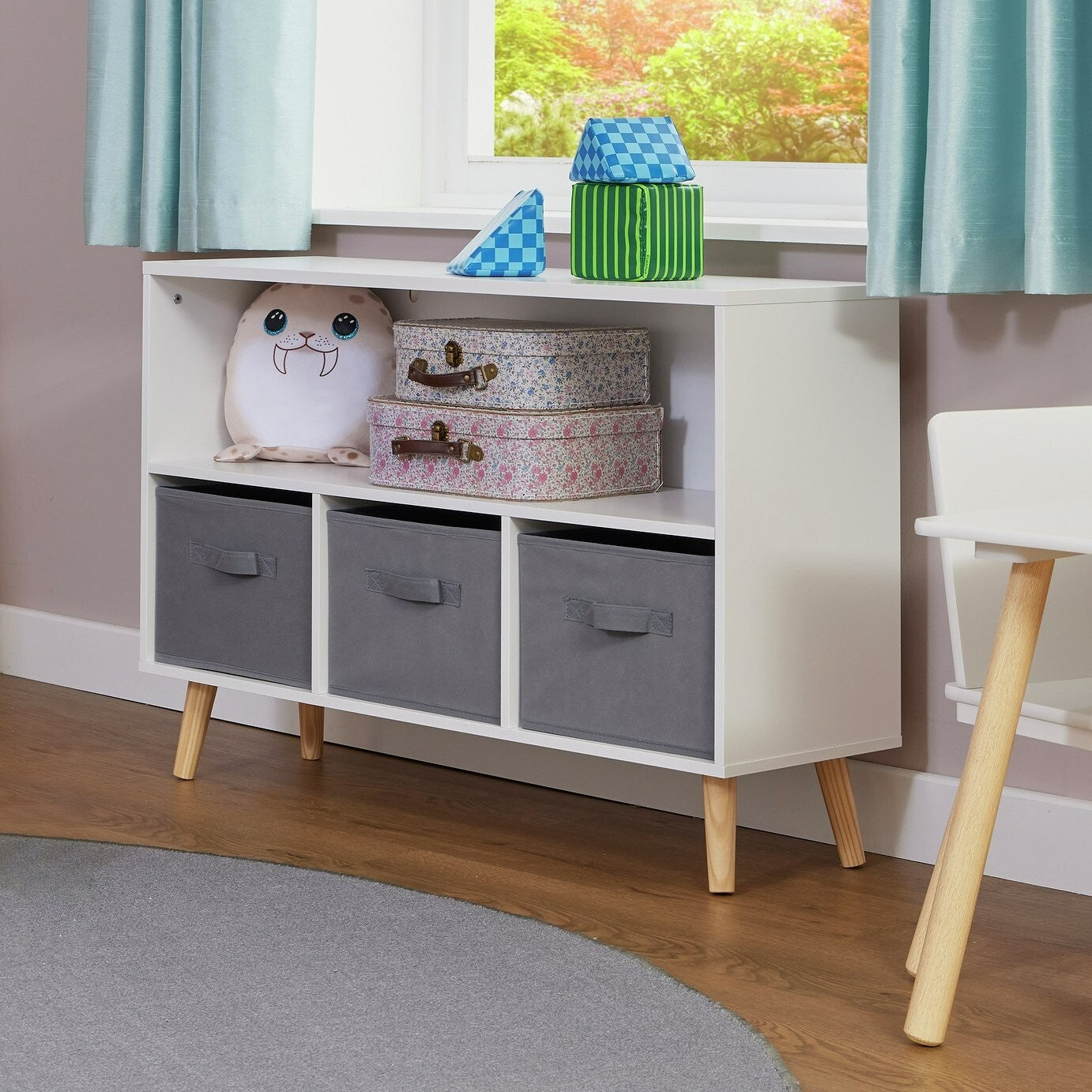 Liberty House Kids Storage Unit with Storage Bins - White ( B Grade 39527 )